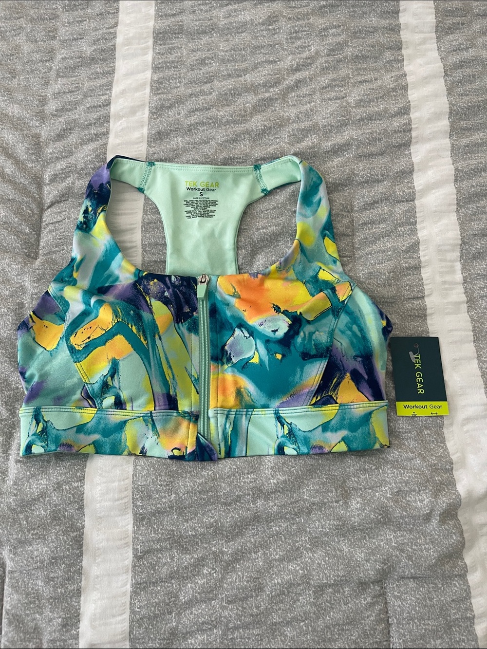 Woman tek gear  sport bro Mint & Multi-Color Front Zip